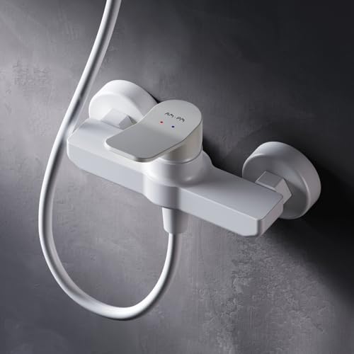 AM.PM X-Joy S – Mitigeur de Douche Monocommande pour Salle de Bain, Robinet de Douche Blanc Mat, Installation Standard