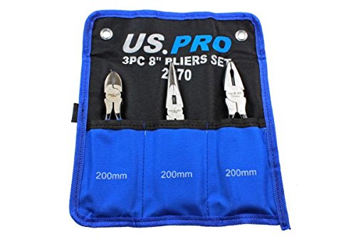 US PRO 8" Plier Set - 3pc