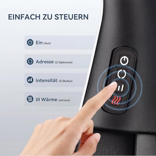 Nackenmassagegerät mit Wärme, Massagegerät 3D Deep Massage um Schmerzen am Hals,Rücken,Taille, Shiatsu Massagegerät Drei-stufige Intensitätseinstellung, Nackenmassage Geschenke für Frauen, Männer