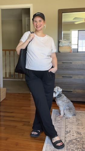 Stelle Women's Wide Leg Yoga Pants Soft High Waisted Sweatpants Stretch Lounge Bottom with Pockets 28" Inseam4