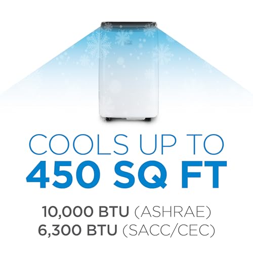 BLACK+DECKER Portable Air Conditioner, 10,000 BTU (6,300 BTU SACC) for Rooms up to 450 Sq. Ft., Portable AC with Follow Me Remote Control and Window Kit, BPACT10WT, White - Image 6