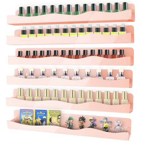 6 Pack Wall Mounted Acrylic Nail Polish Organizer Rack 15