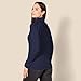 Amazon Essentials Women's Long Sleeve Fisherman Cable Knit Turtleneck Sweater (Available in Plus Size), Navy, Large