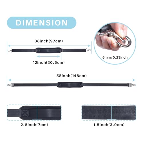 Image of Shoulder Strap for Bag Universal Replacement 58 inch /67 inch Fixed Padded Adjustable Buckle Heavy Duty Shoulder Strap