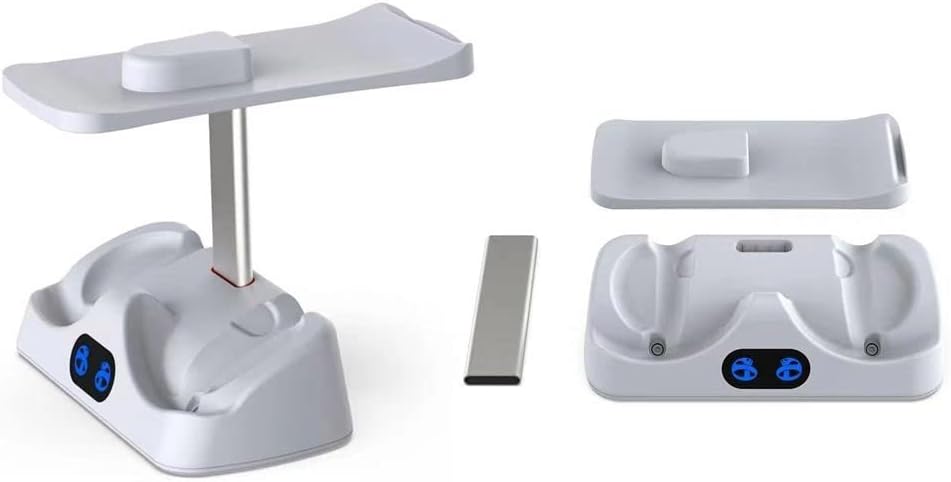 Charging Stand Multifunctional Headset Holder Display Stand for PS5 VR 2 Game Accessories Charging Dock for PS5 VR2(White)