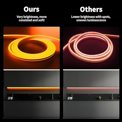 Image of 13.1 Feet Neon LED Strip Light | 12V Adapter, Waterproof IP65, Silicone Flexible Rope Light for Home Wall Decor & Gaming Room| Led Strip Lights | Neon Lights 4 Meter | (Orange)