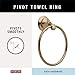 Delta Linden (1-Pack) Hand Towel Holder Champagne Bronze Towel Racks for Bathroom Wall Round Towel Ring Holder for Bath Towel Hanger for Kitchen, Bathroom Accessories 79446-CZ