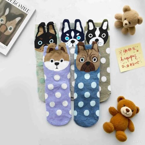 5 Pairs Socks for Women,Girl Birthday Gifts,Funny Gifts for Her, Animal Cute Socks for Women Girlfriend, Holiday Gift3