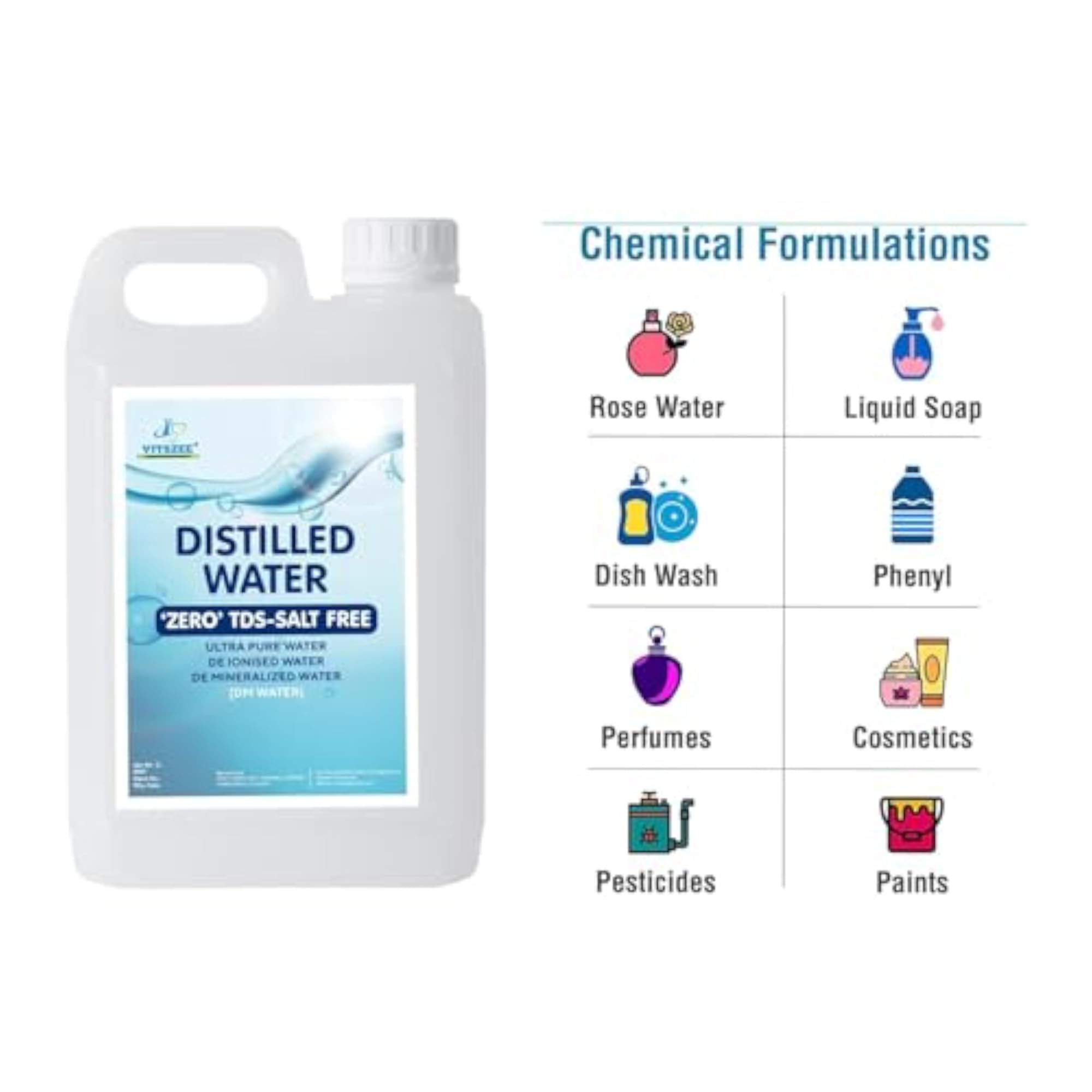 Ultra Pure DM Water 1L Di-Ionised Distilled Water