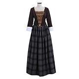 1791's lady Women's Scottish Highland Dress Skirt Outlander Claire Fraser Cosplay Costume (Claire 3, XXL)