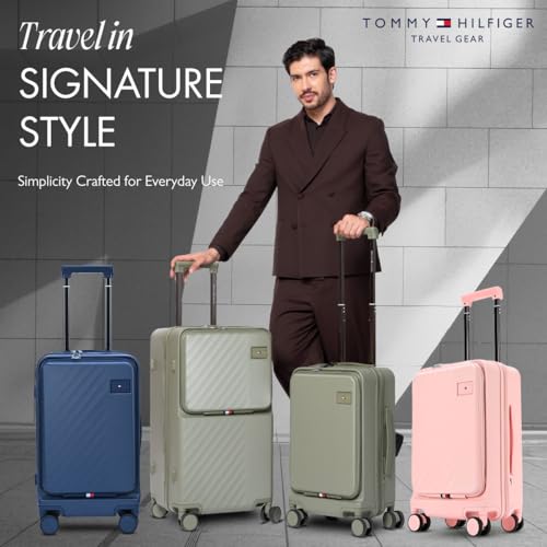 Image of Tommy Hilfiger Cabin Size Luggage Duke - Blush Pink |Carry-On Trolley Bag with TSA Lock |360 Spinner Wheels |Telescopic Handle |Hardshell PC Suitcase | Laptop Compartment | 56cm | 44L Capacity