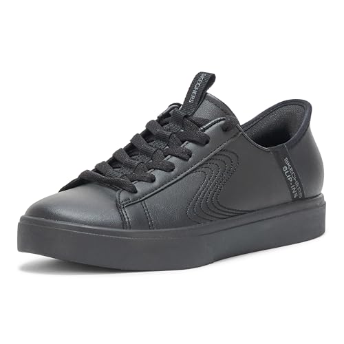 Skechers Women's Eden LX-Royal Stride Hands Free Slip-Ins Sneaker, Black/Black, 8