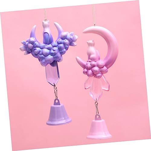 CIYODO Sinos De Vento Gato Ao Ar Livre Carrilhão De Vento Porta Carrilhão De Vento Enfeitado Lua Apa