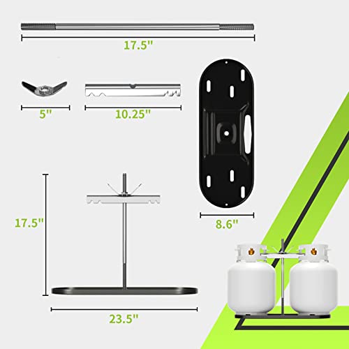 Rvmate Rv Dual Propane Tank Mounting Rack For 20 Lbs Tanks, Black, Dual Rv Propane Tank Cylinder Rack For Travel Trailer Hitch Frame #TOP1