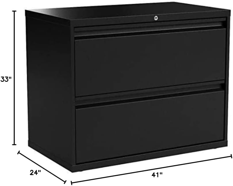 Alera 2-Drawer Lateral File Cabinet, 36 by 19-1/4 by 29-Inch, Black