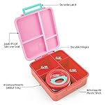 Bento Lunch Box for Kids With 8oz Soup Thermo,Leak-proof Lunch Containers with 4 Compartment,Thermo Food Jar, Food Containers for School(Vermilion) - Image 2
