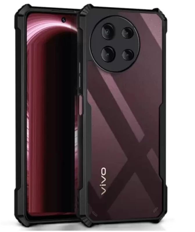 CELZO Ultra Thin Shock Proof 4 Sides Protection Clear Transparent Back Cover Case with Black Border for Vivo Y38 (5G) / Vivo Y58 (5G) -(Transparent/Black) (B0D7LXPZ9T) Amazon Price History, Amazon Price Tracker
