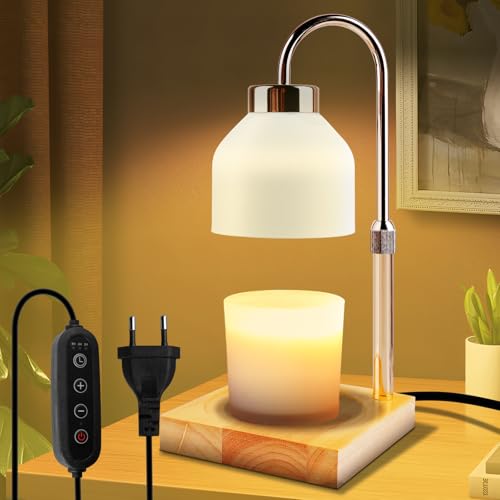 Calentador De Velas,Lámpara Calentadora De Velas con Temporizador Y Regulador De Intensidad,Lámpara Calentadora Vela,Lámpara De Vela Regulable para Hogar,Decoración,Yoga,Dormitorio,Altura Ajustable