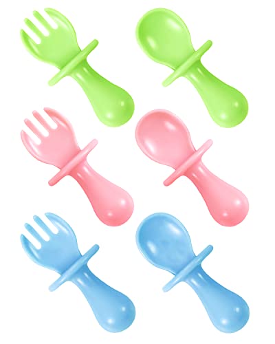 6 Pcs Baby Spoons And Forks For Baby Leading Weaning, Toddler Utensils, Baby Spoons First Stage, Baby Utensils For Self-Feeding #TOP4