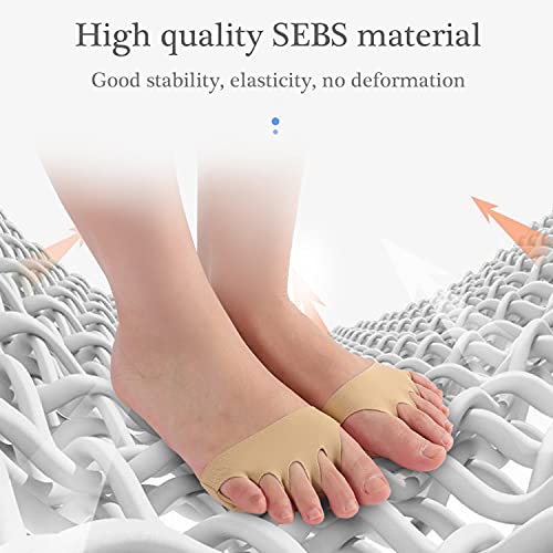Image of SooGree 2 Pairs Honeycomb Fabric Forefoot Pads Men Women Soft Metatarsal Foot Pads Soft Gel Ball of Foot Cushions for Pain Relief