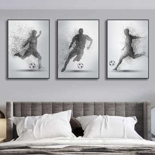 Cuadros de fútbol abstracto para decorar un dormitorio juvenil moderno 7