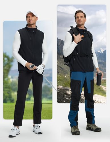 fit space Men's Lightweight Vest Softshell Sleeveless Windproof Jacket with Zipper Pcoket Cycling Travel Hiking Running Golf2