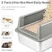 Kirecoo 2 Pack Stainless Steel Litter Box with Lid, Large Enclosed Metal Cat Litter Box Pan High Sided, Easy Clean Anti-Leakage Litterbox Tray for Indoor Big Cats, Kittens or Multicat, Scoop Included