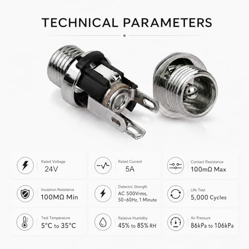 Conector de Jack de Alimentación DC 2.5mm, Pack 10 Pzas miniatura 3