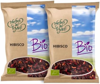 Pack 2 x Hibisco en Flores Bio Herbes del Molí 30 g (60 g) | Infusión ecológica de flor de hibisco | Sabor afrutado sin cafeína para tomar caliente o fría