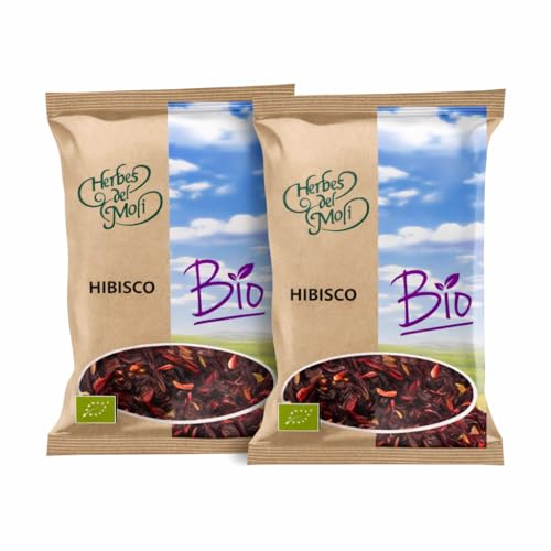 Pack 2 x Hibisco en Flores Bio Herbes del Molí 30 g (60 g) | Infusión ecológica de flor de hibisco | Sabor afrutado sin cafeína para tomar caliente o fría