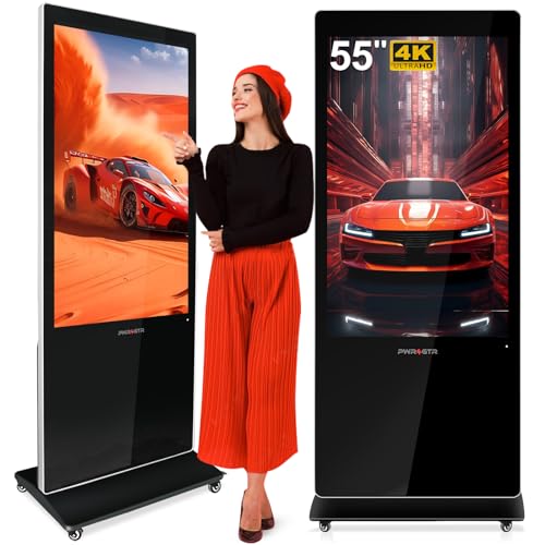 Image of 55 Inch Digital Signage Display, 4K UHD Touchscreen Floor Standing Advertising Screen Commercial LCD Monitor Interactive Kiosk with USB /HDMI Port, Android 13 (2+32GB)