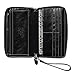 Filofax Malden Zip Organizer, Personal Compact Size, Black - Tactile, Full-Grain Buffalo Leather, Six Rings, Cotton Cream Week-to-View Calendar Diary, Multilingual, 2025 (C022630-25)