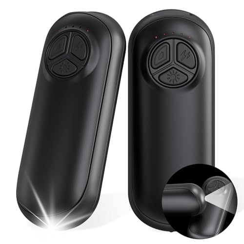 Miaton Scaldamani Ricaricabile con Torcia 2 Pack, Scalda Mani Portatile Elettrico, Scaldamani Usb Riutilizzabile, Durata, Regali di Natale per Campeggio All'aperto, Caccia