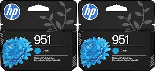 Image of HP 951 Cyan Ink Cartridge | Works with OfficeJet 8600,Pro 251dw,276dw,8100,8610,8620,8630 | Eligible for Instant Ink-| CN050AN,(Pack of 2)