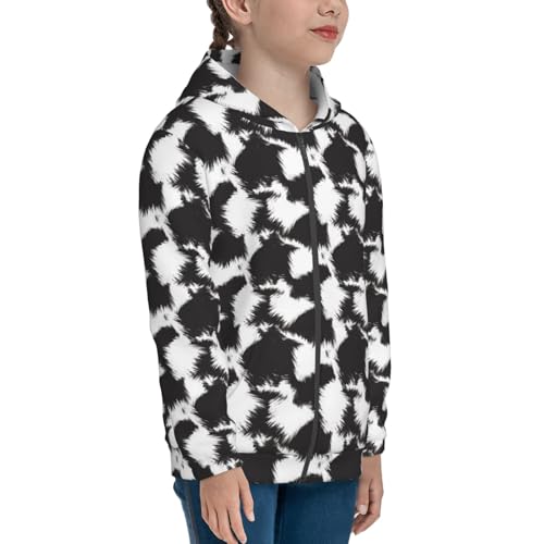 Brush Stroke Camouflage Kids Pullover Hoodies Boys Zip Up Sweatshirts Girls Athletic Clothes with Pocket4