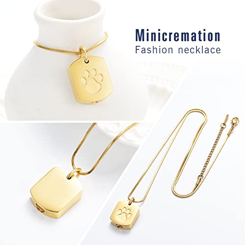 "Minicremation Cremation Jewelry Urn Necklace for Ashes for Pet Paw Print Memorial Ash Jewelry - Image 3