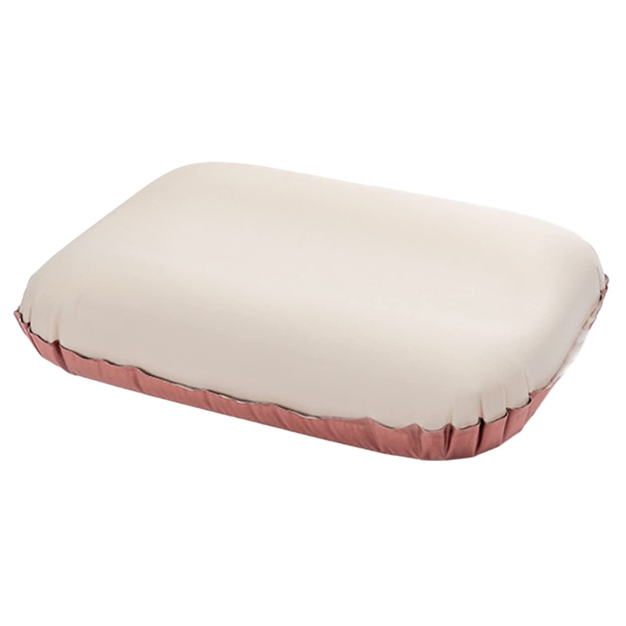 Toddmomy Oreiller de Camping Gonflable en Éponge, Design Ergonomique, Facile à Gonfler Dégonfler, pour Maison et Hôtel, Beige