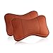 AIPING samochodowa poduszka na szyję siedzisko zagłówek bawełna i prawdziwa skóra w kształcie kości podwójna krawędź pogrubiona poduszka AIPING (kolor: Brązowy)
