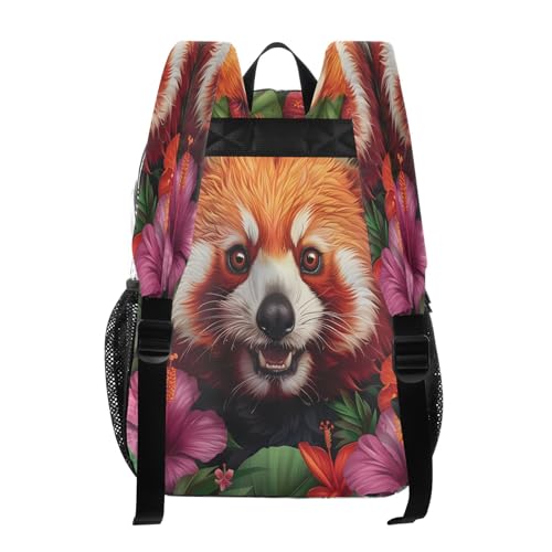 Clear Backpack for School Flowers Red Panda Transparent Bookbag for Girls See Through PVC Boy Backpacks3
