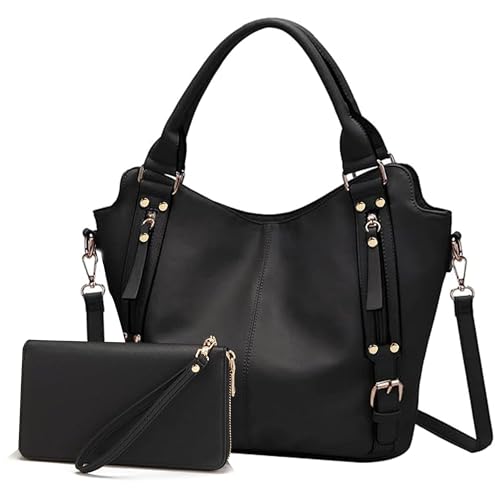 Image of Crossbody Bags for Women Large Hobo Purse Shoulder Handbag Wallet Set 2PCS | Soft PU Leather,Total 9 Pockets,Large Capacity,with a Spacious Functional Wallet,Detachable Shoulder Strap,Stylish Design