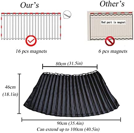 ZATOOTO Car Blackout Blinds, Magnetic Car Curtains Upgraded Thicker Material to Block Light , Provide Privacy, Black, 2PCS