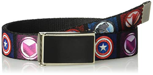 Buckle-Down Web Belt, Avengers 8-Icon Blocks Black/Multi Color, 1.0