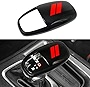 REMOCH Gear Shift Knob Head Cover Trim for Dodge Charger Challenger 2015-2021 2022 2023 Durango 2016-2023 Accessories ABS Interior Shifter Shell Insert Decoration Protector (Red Trim)