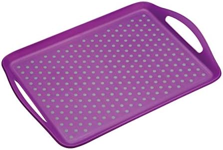 Colourworks CWANTISLIPBLU Non Slip Serving Tray, Plastic, Blue, 41 x 28.5cm