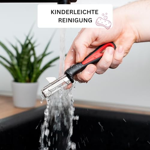 Foto von Westmark 29092270 Sparschäler Gallant, PP/TPE/Edelstahl, schwarz / rot, 16,5 x 3,7 x 2 cm