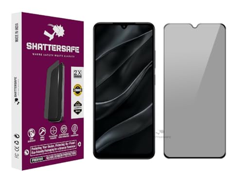 Image of Anti-Spy Privacy Tempered Glass Compatible For Poco C71 4G / C75 4G / C75 5G [Pack of 1]. Anti-Scratch, Edge-to-Edge Protection With Easy Installation Kit & Case Friendly Fit.