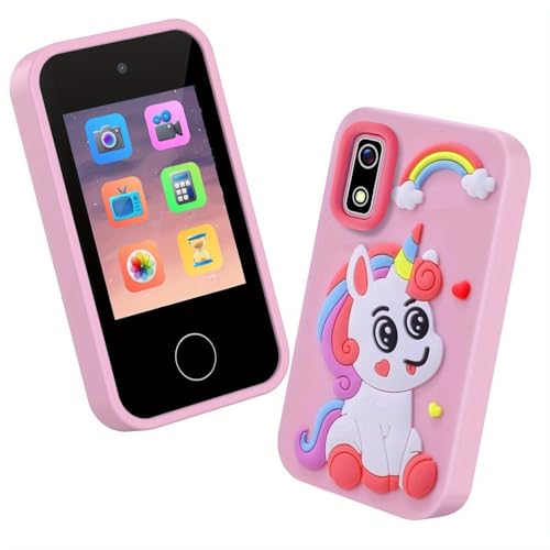 Kids Phone Toy, 2.8" 2K HD Touchscreen, Dual Cameras for Photo & Video, 8GB TF Card，Music Games Learning Kids Smart Phone, 1000mAh Long Battery, Dinosaur/Unicorn Themes, Gift for Boys & Girls Ages 3+