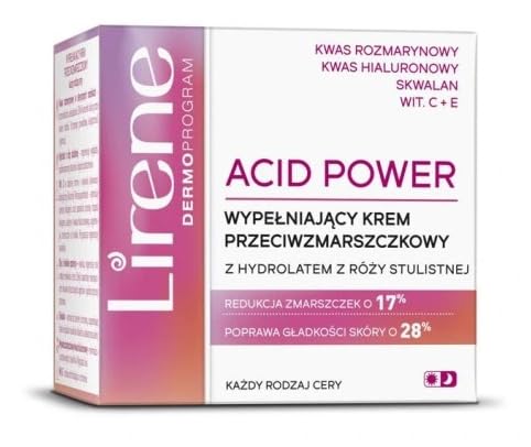 Lirene, Acid Power crema antirughe per tutti i tipi di pelle, 50 ml, valida a lungo termine