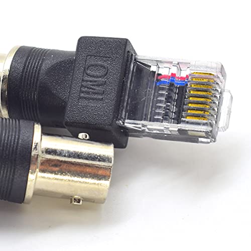 Adaptador BNC hembra a RJ45 macho 2 piezas miniatura 5