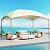 SUNSHINE VALLEY 10'x13' Outdoor Gazebo,Waterproof Arc Canopy Tent with Permanent Galvanized Iron Pipe Frame,UV Protected Patio Gazebo, for Lawn,Backyard and Deck,Ivory White